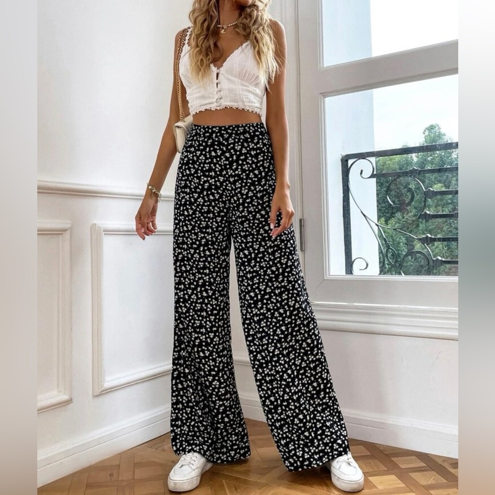 Floral Wide Leg Pants
